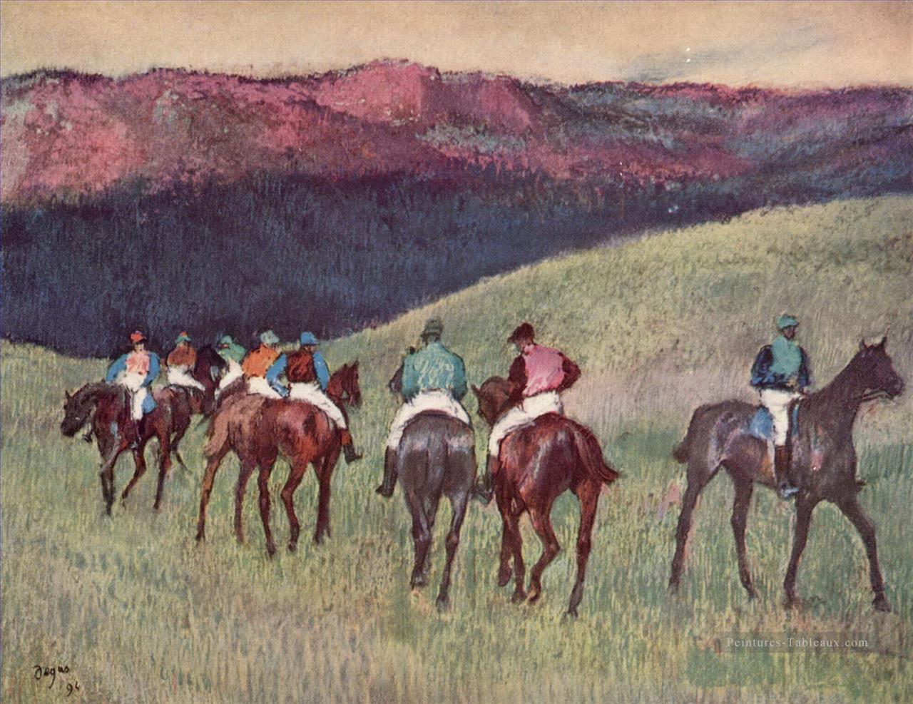 chevaux de course dans un paysage 1894 Edgar Degas Peintures à l'huile